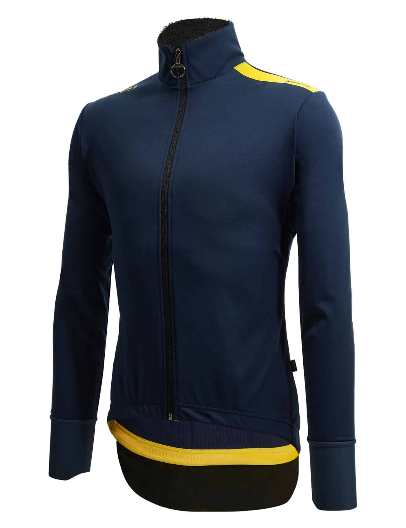 veste hiver manches longues vélo Santini maillot jaune