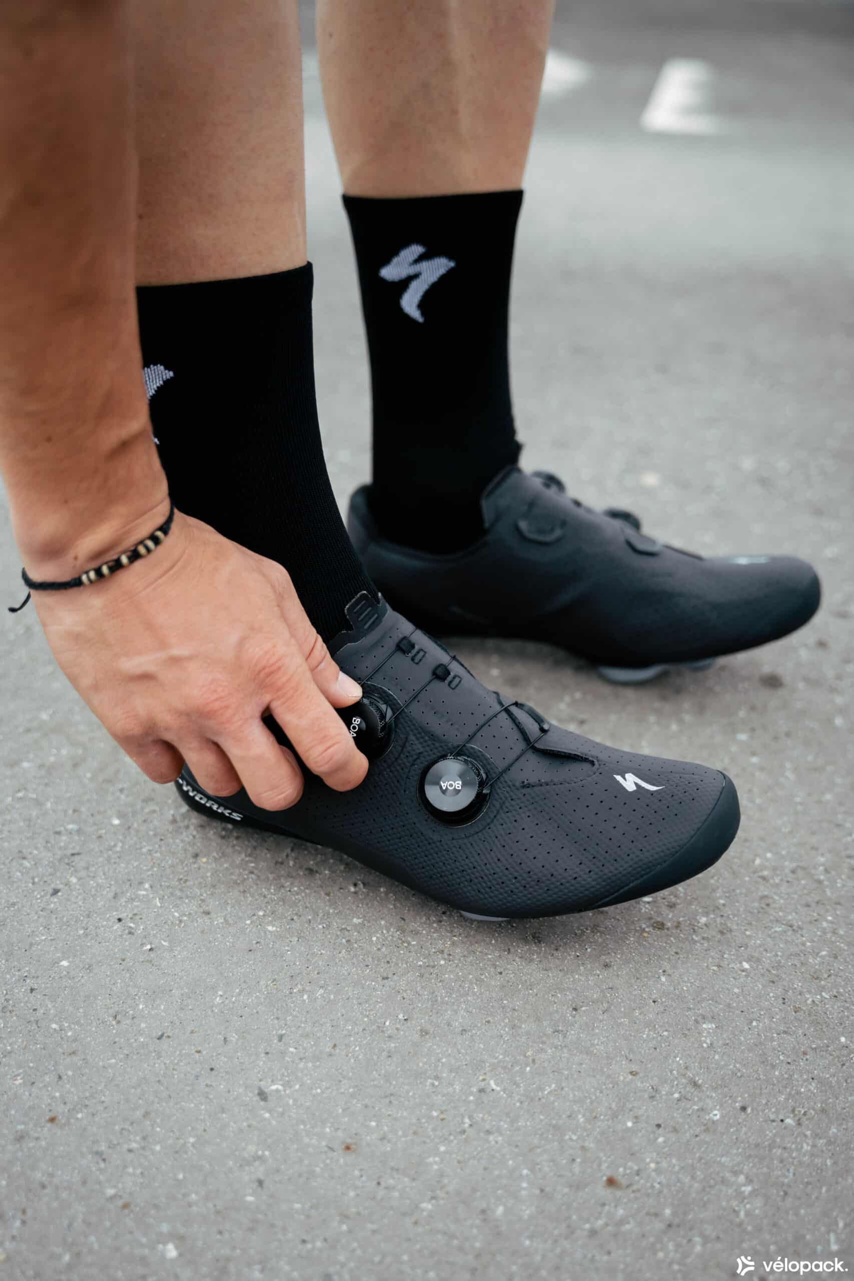 Test des chaussures Specialized SWorks Torch velopack.