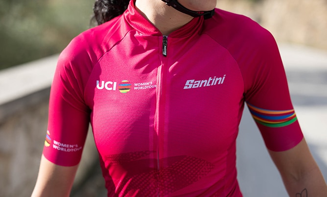 Maillot uci world tour feminin 2022 Santini