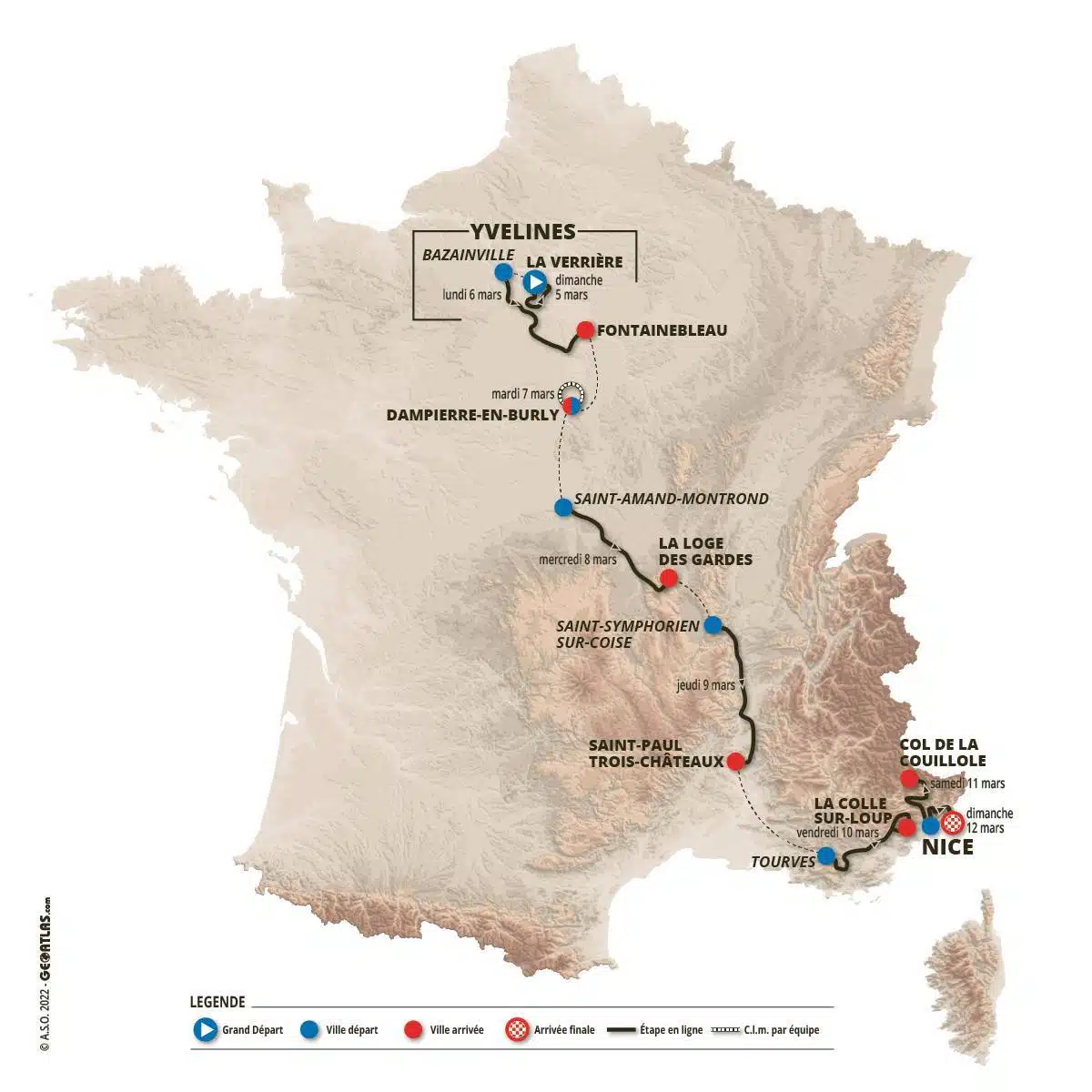 Parcours Paris Nice 2023