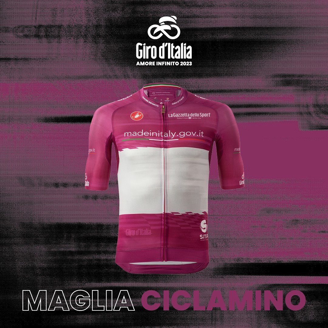 maillot cyclamen tour italie 2023