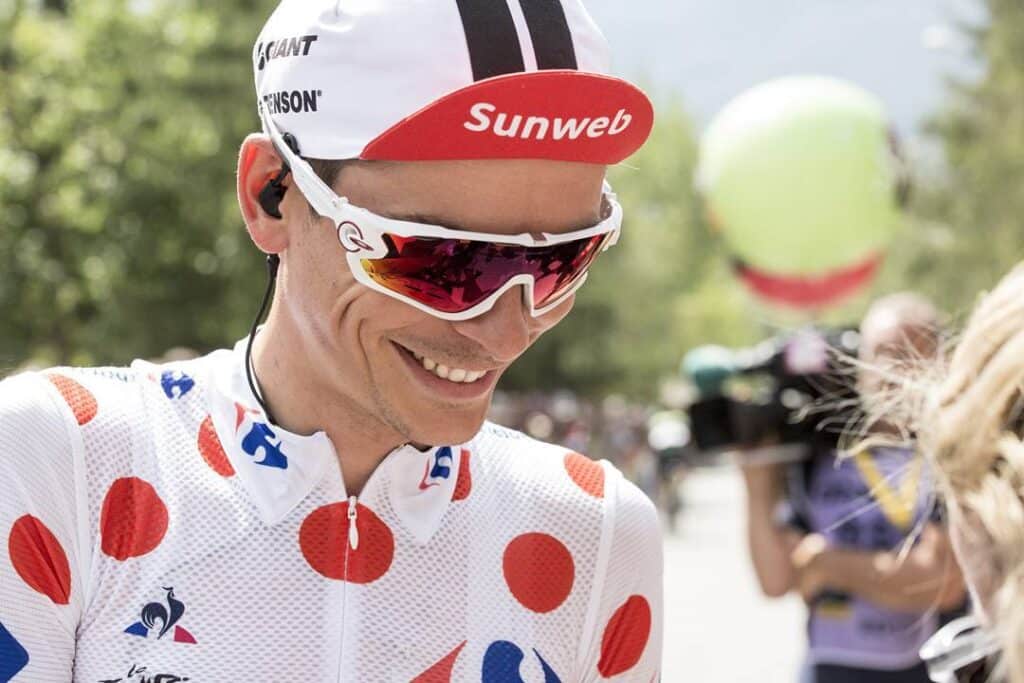 Ensemble Cuissard Vélo Et Maillot à Pois Cyclisme Hiver Pro Tour De France 2018 Carrefour 624