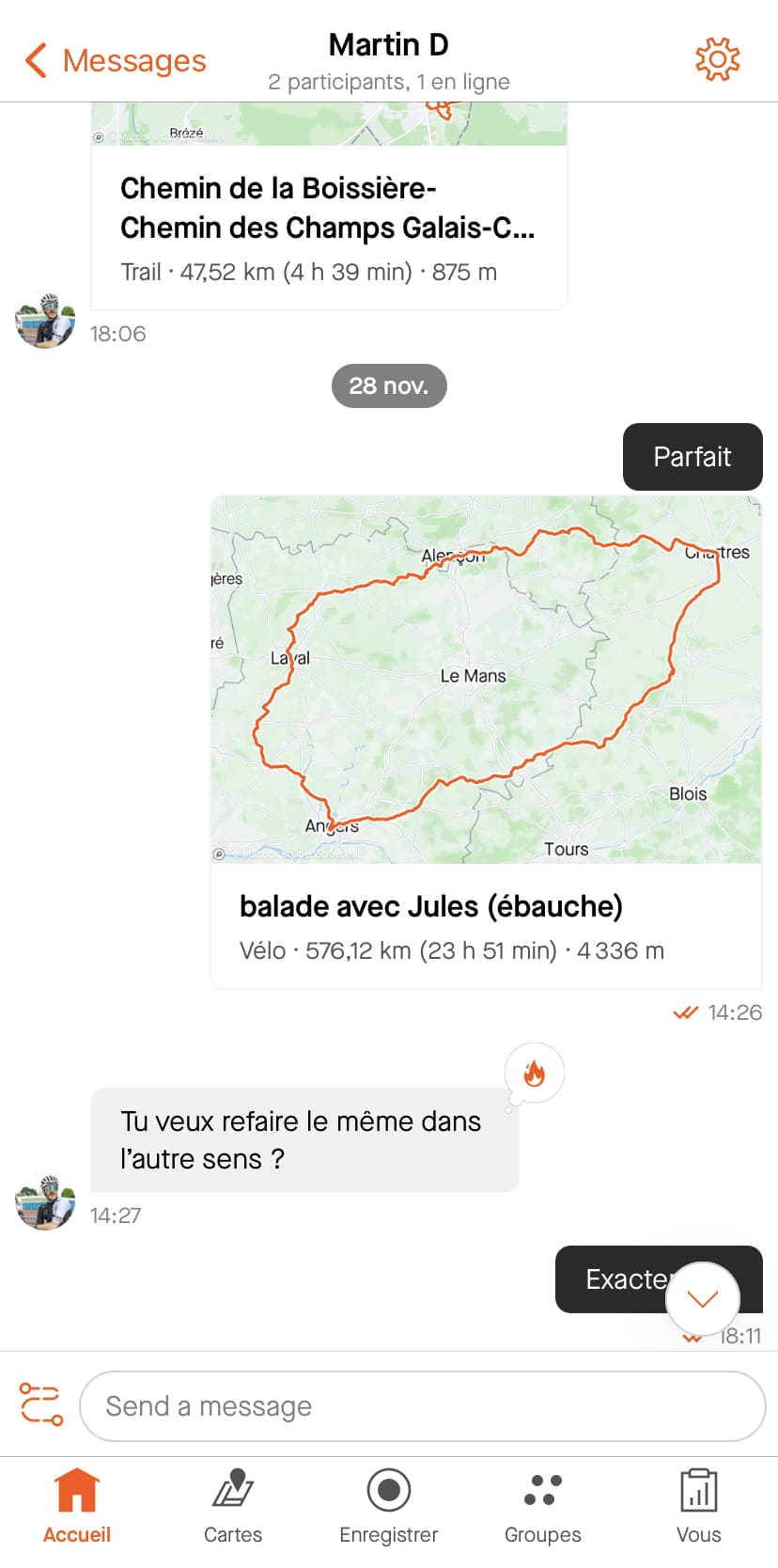 strava messagerie